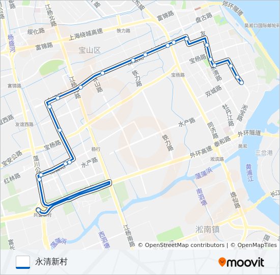 公交宝山7路的线路图