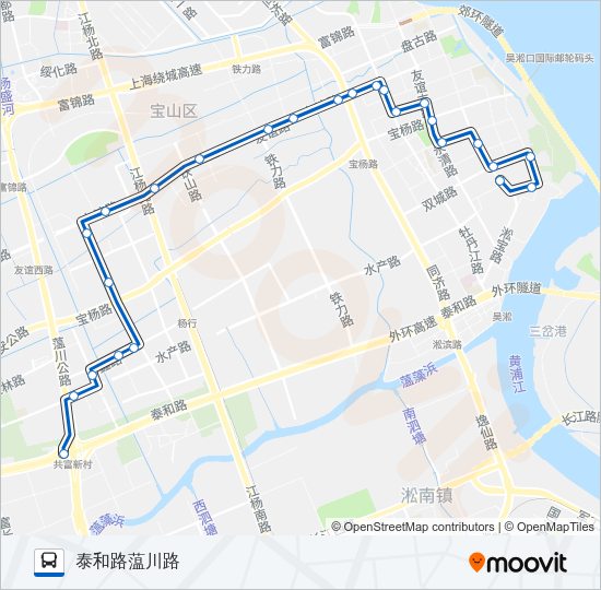 公交宝山7路的线路图
