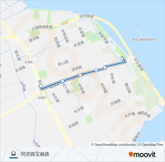 公交宝山9路的线路图