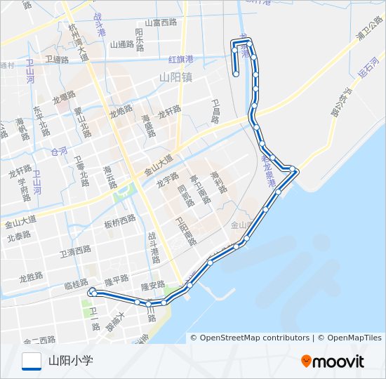 公交山阳2路的线路图