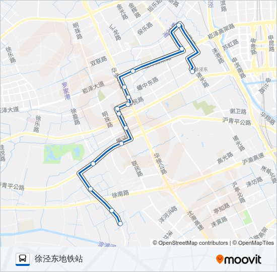 公交徐泾1路的线路图