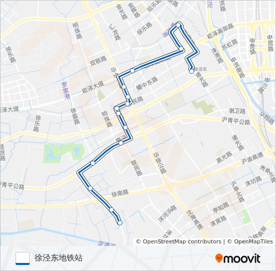 徐泾1路 bus Line Map