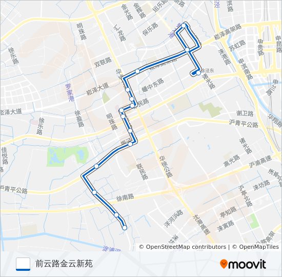 公交徐泾1路的线路图