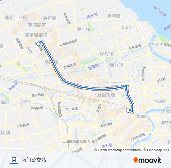 公交新嘉专路的线路图