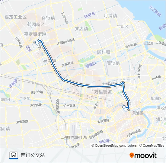 新嘉专线 Bus Line Map
