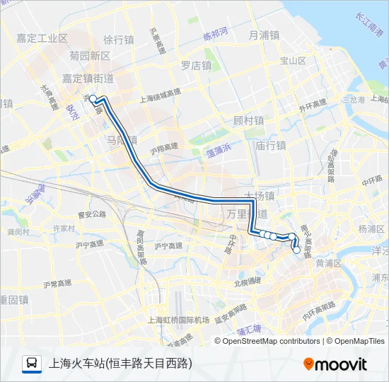 公交新嘉专路的线路图