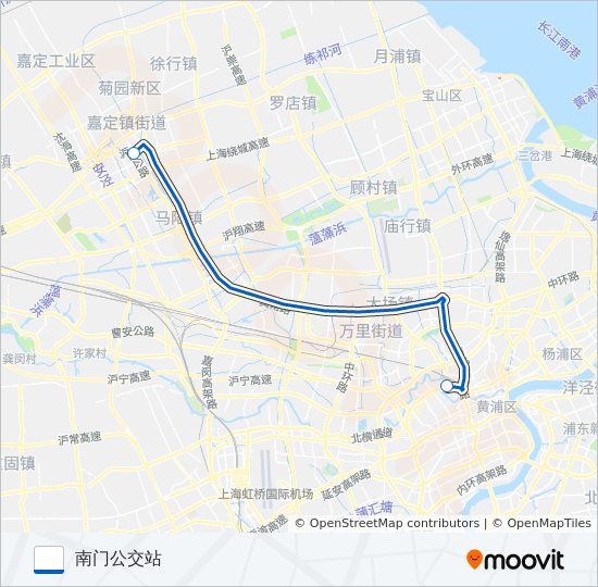 新嘉专线 bus Line Map