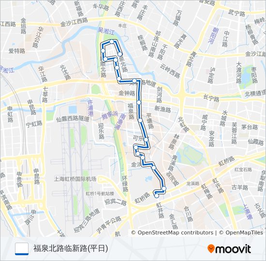 公交新泾1路的线路图
