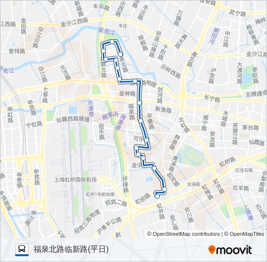 公交新泾1路的线路图