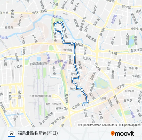 公交新泾1路的线路图