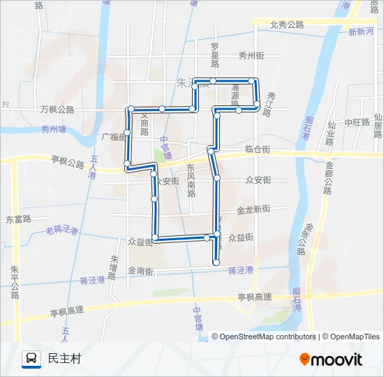 朱泾1路 Bus Line Map