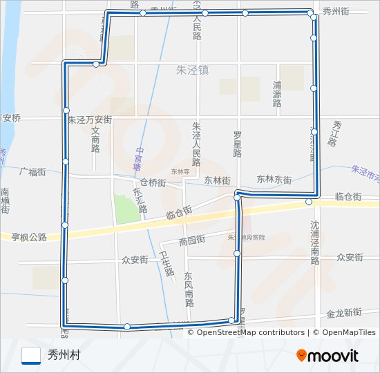 公交朱泾2路的线路图