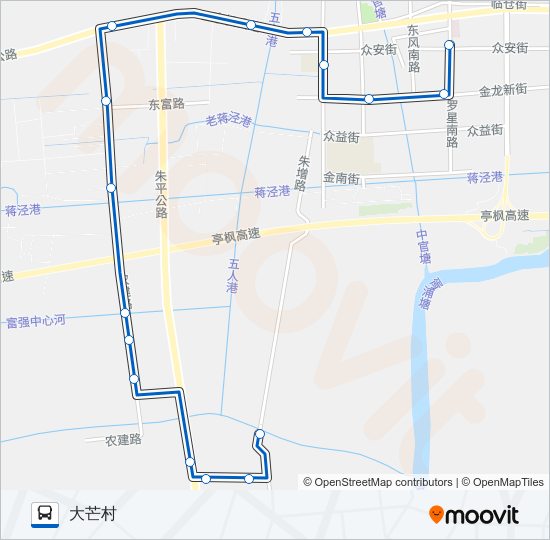 公交朱泾3路的线路图