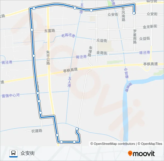 朱泾3路 Bus Line Map