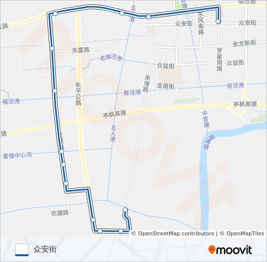 公交朱泾3路的线路图