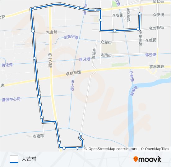 公交朱泾3路的线路图