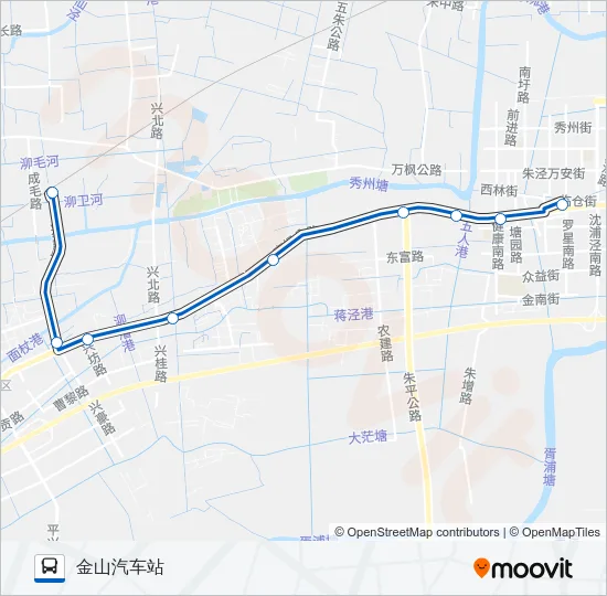 朱泾5路 Bus Line Map
