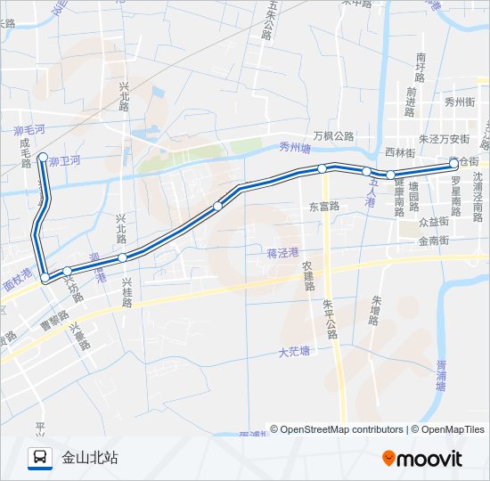 公交朱泾5路的线路图