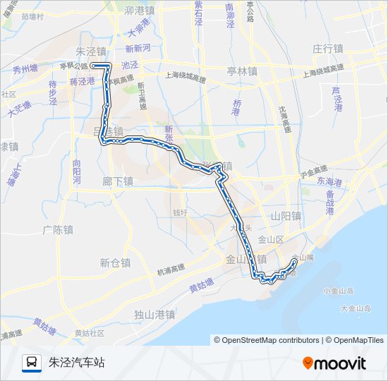 公交朱石专路的线路图