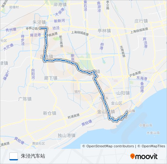 公交朱石专路的线路图