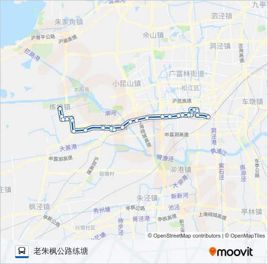 公交松岑专路的线路图