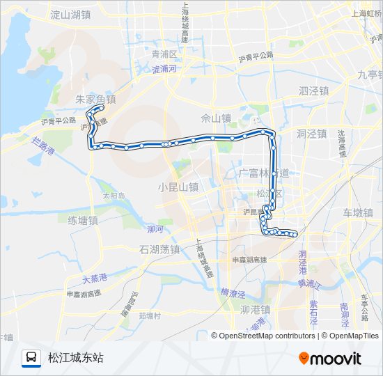 公交松朱专路的线路图