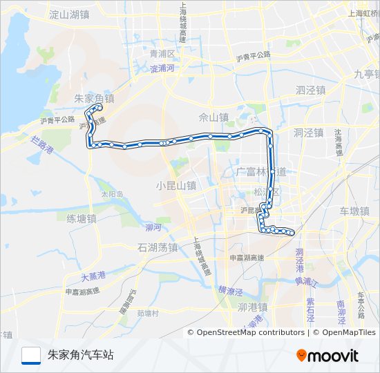 公交松朱专路的线路图
