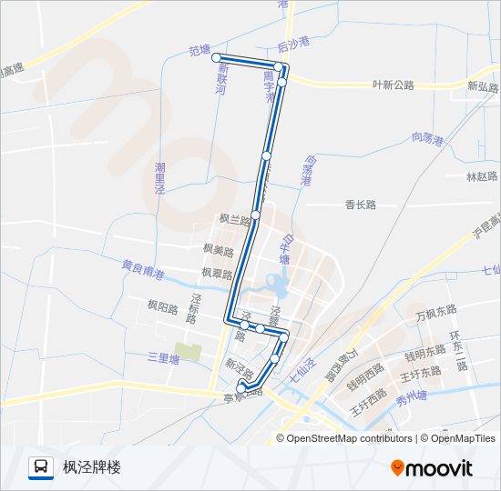 公交枫泾一路的线路图