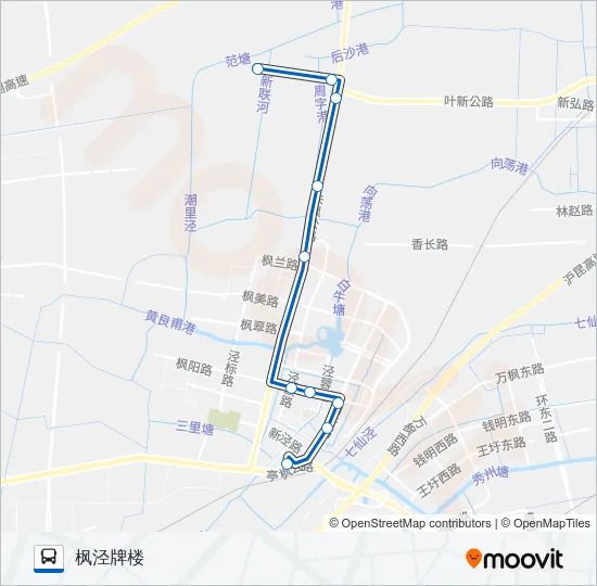 公交枫泾一路的线路图