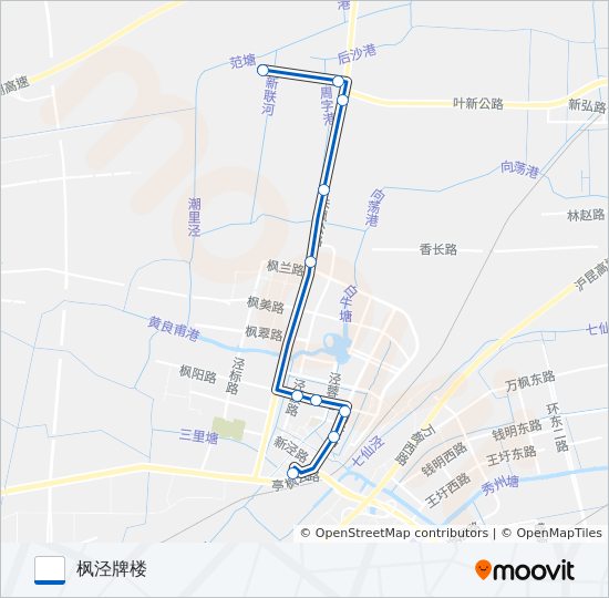 公交枫泾一路的线路图