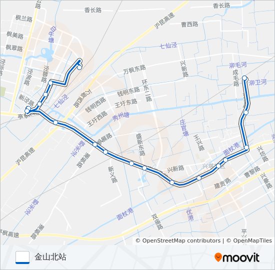 公交枫泾七路的线路图