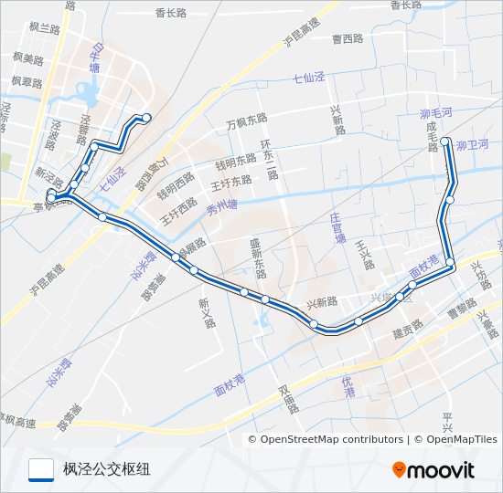 公交枫泾七路的线路图