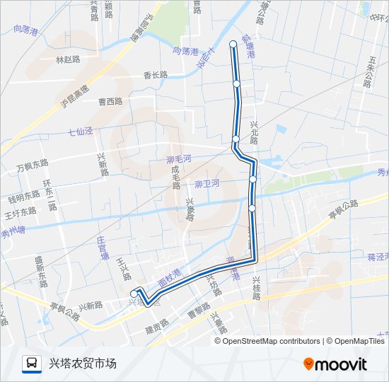 公交枫泾五路的线路图