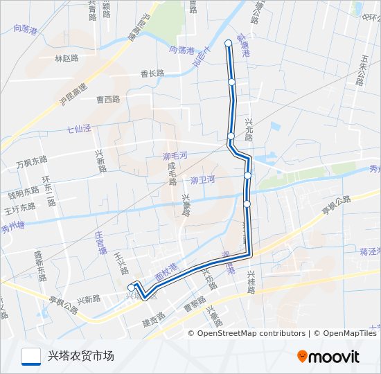 公交枫泾五路的线路图