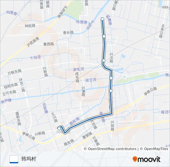 公交枫泾五路的线路图