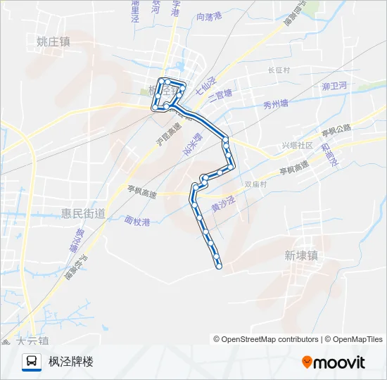 公交枫泾六路的线路图