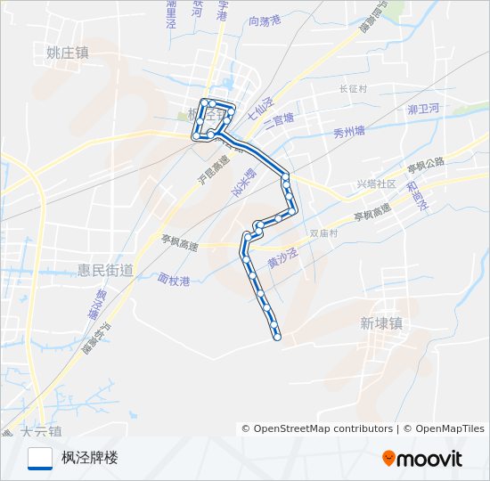 公交枫泾六路的线路图