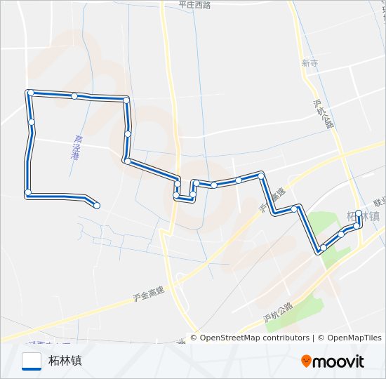 公交柘林1路的线路图
