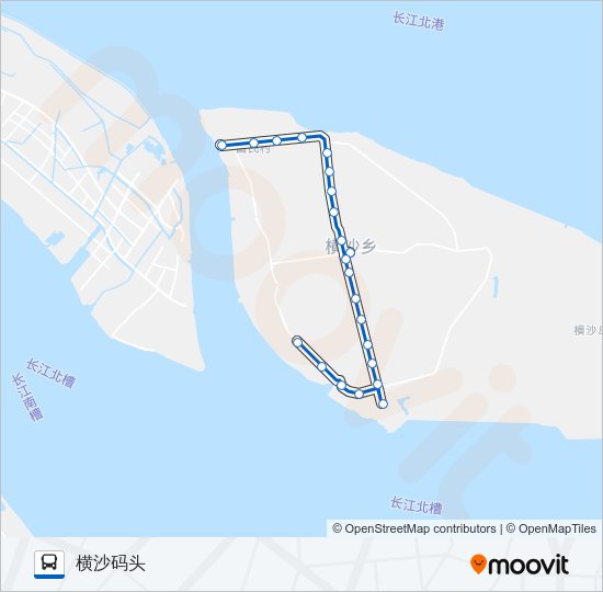 公交横沙3路的线路图