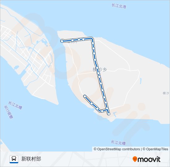 公交横沙3路的线路图