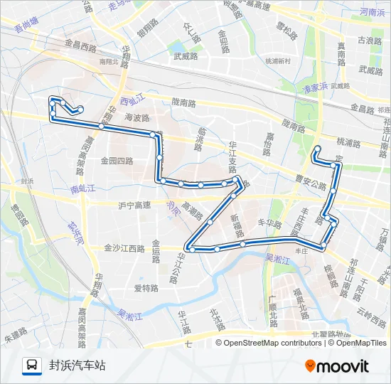 公交江桥1路的线路图