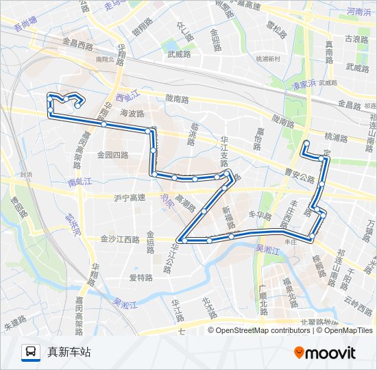 公交江桥1路的线路图