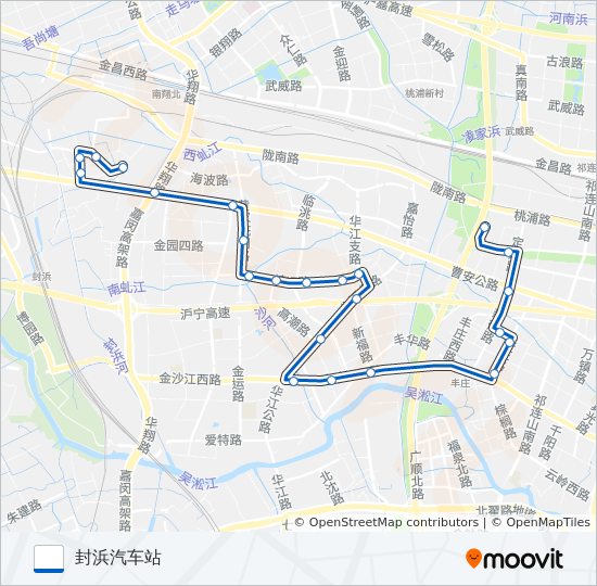 公交江桥1路的线路图