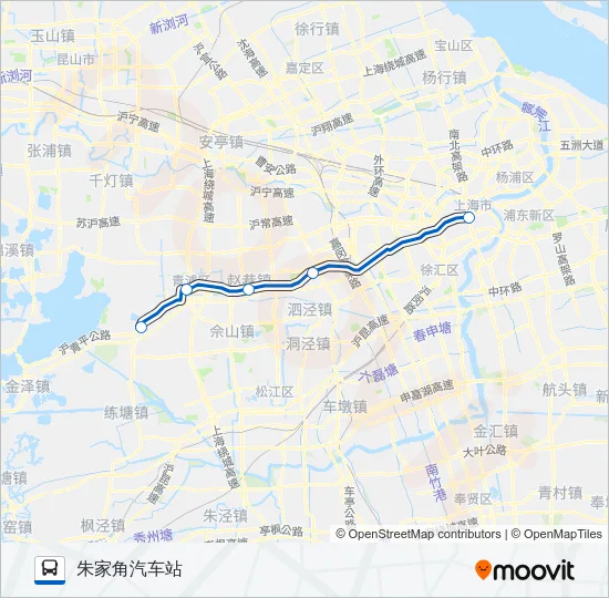 沪朱专线 Bus Line Map