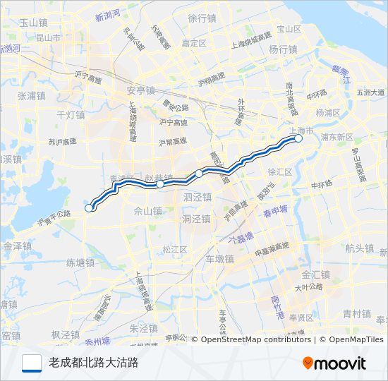 沪朱专线 bus Line Map