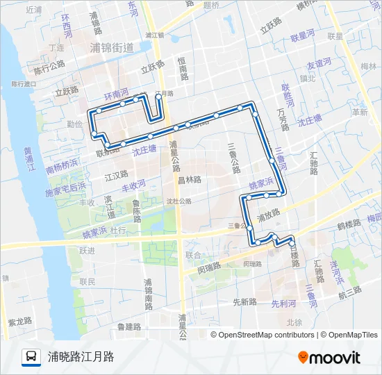 公交浦江1路的线路图