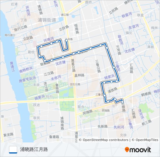 浦江1路 bus Line Map