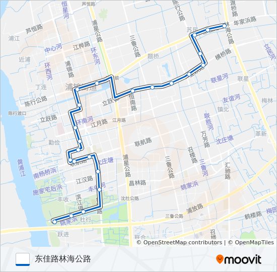 公交浦江5路的线路图