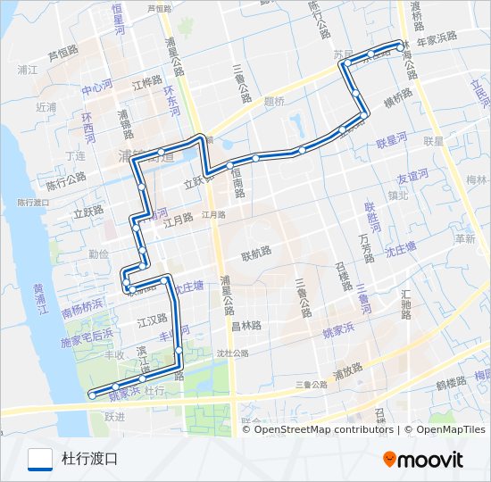 公交浦江5路的线路图