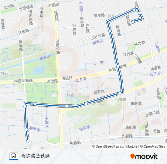 公交浦江6路的线路图